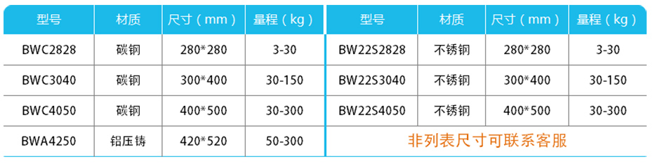 計數mini台秤-BW產品參（cān）數